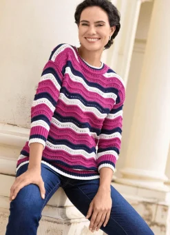 Pullover mit Wellen-Ringeldessin