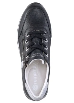 Remonte Schnür-Sneaker mit silberfarben schimmerndem Kontrast-Besatz