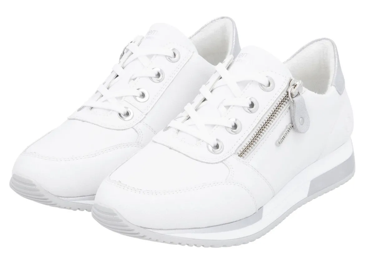 Remonte Schnür-Sneaker mit silberfarben schimmerndem Kontrast-Besatz