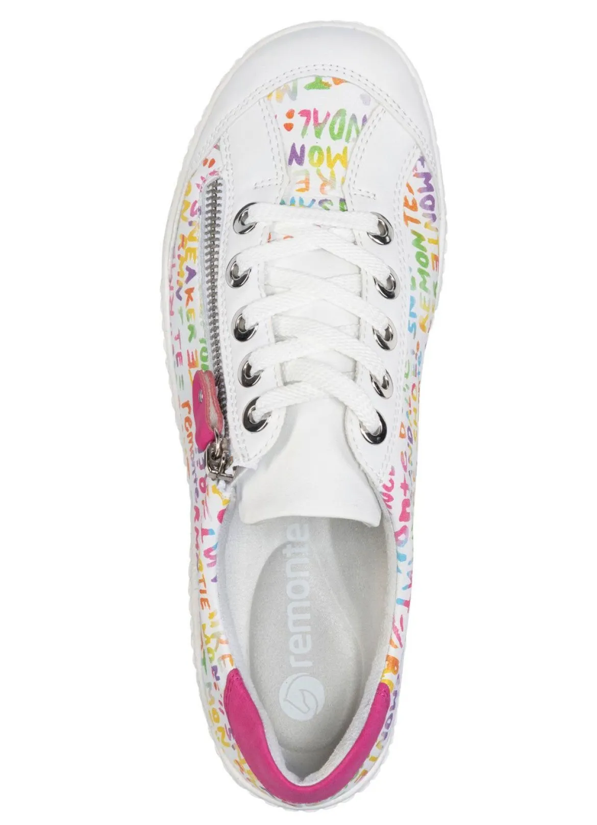 Remonte Sneaker aus beschichtetem, frech bedrucktem Leder