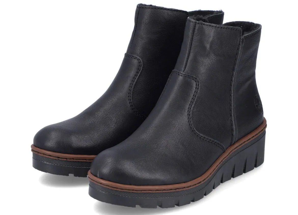 Rieker, gefütterte Damen-Stiefeletten, Winterschuhe, mit Reißverschluss