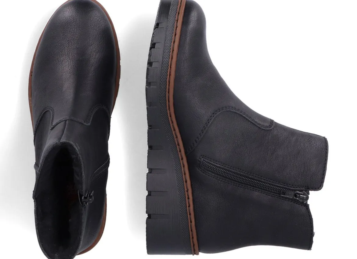 Rieker, gefütterte Damen-Stiefeletten, Winterschuhe, mit Reißverschluss