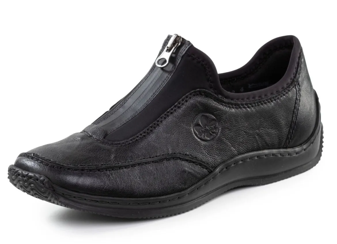 Rieker, klassische Damen-Slipper, mit Reißverschluss