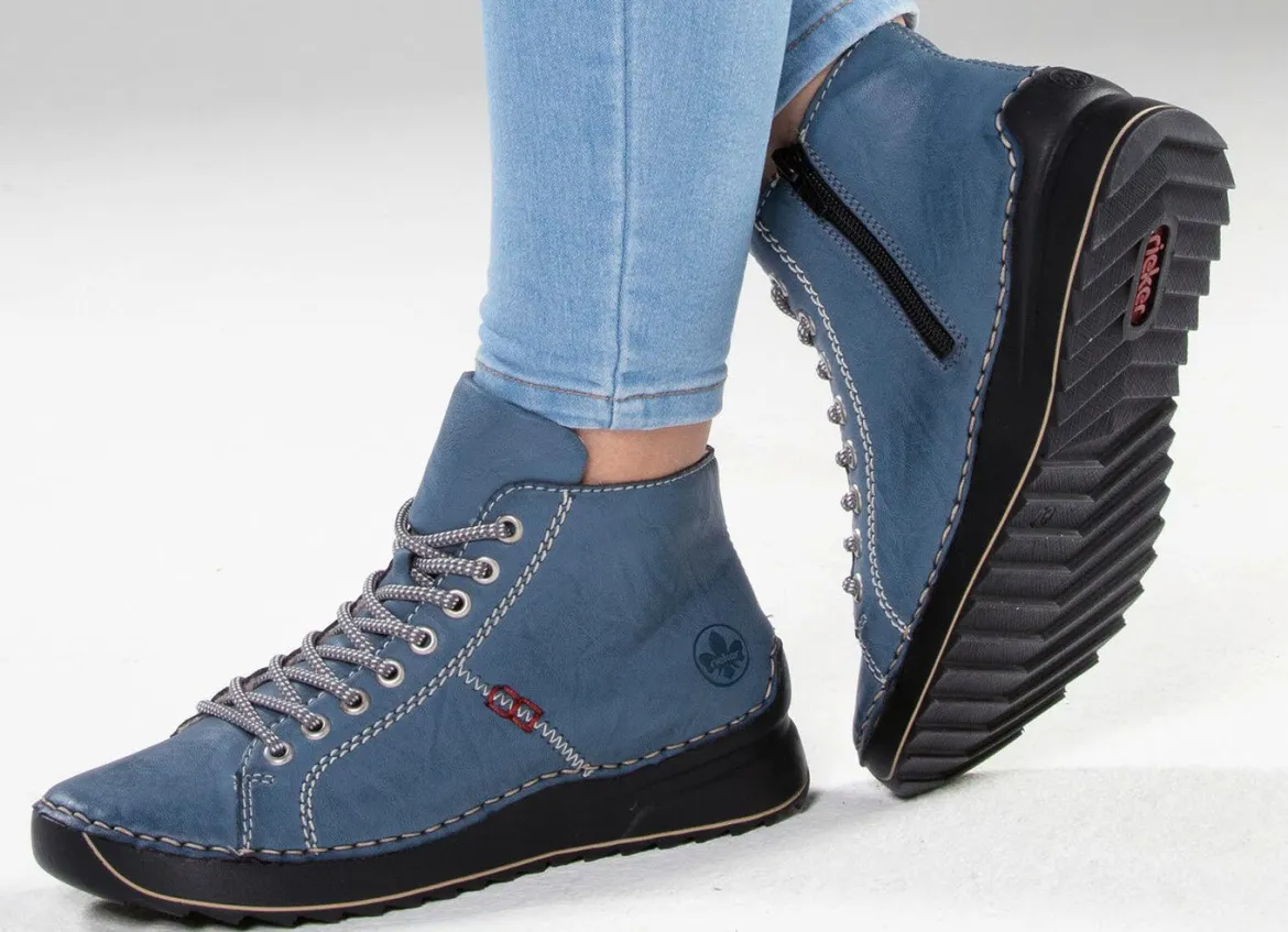 Rieker, sportive Damen-Boots, Winterschuhe, mit Reißverschluss