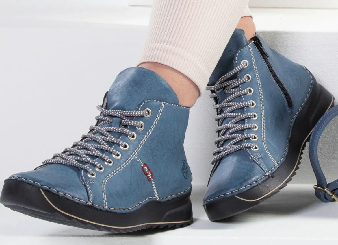 Rieker, sportive Damen-Boots, Winterschuhe, mit Reißverschluss