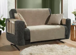 Samtweiche Sessel- und Sofaschoner mit Anti-Rutsch-Rückseite