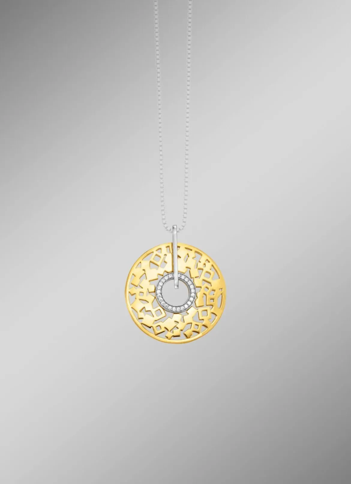 Schicker Anhänger in Bicolor mit Zirkonia