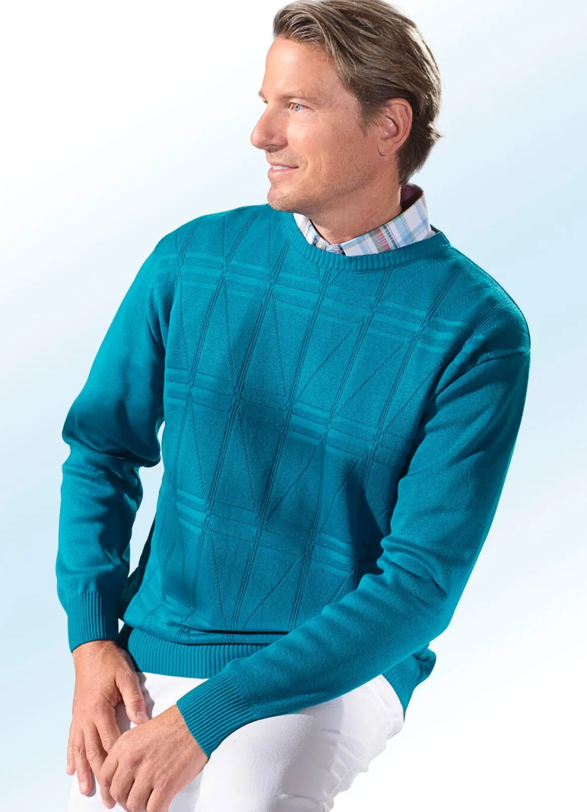 Schicker Rundhalspullover in 3 Farben