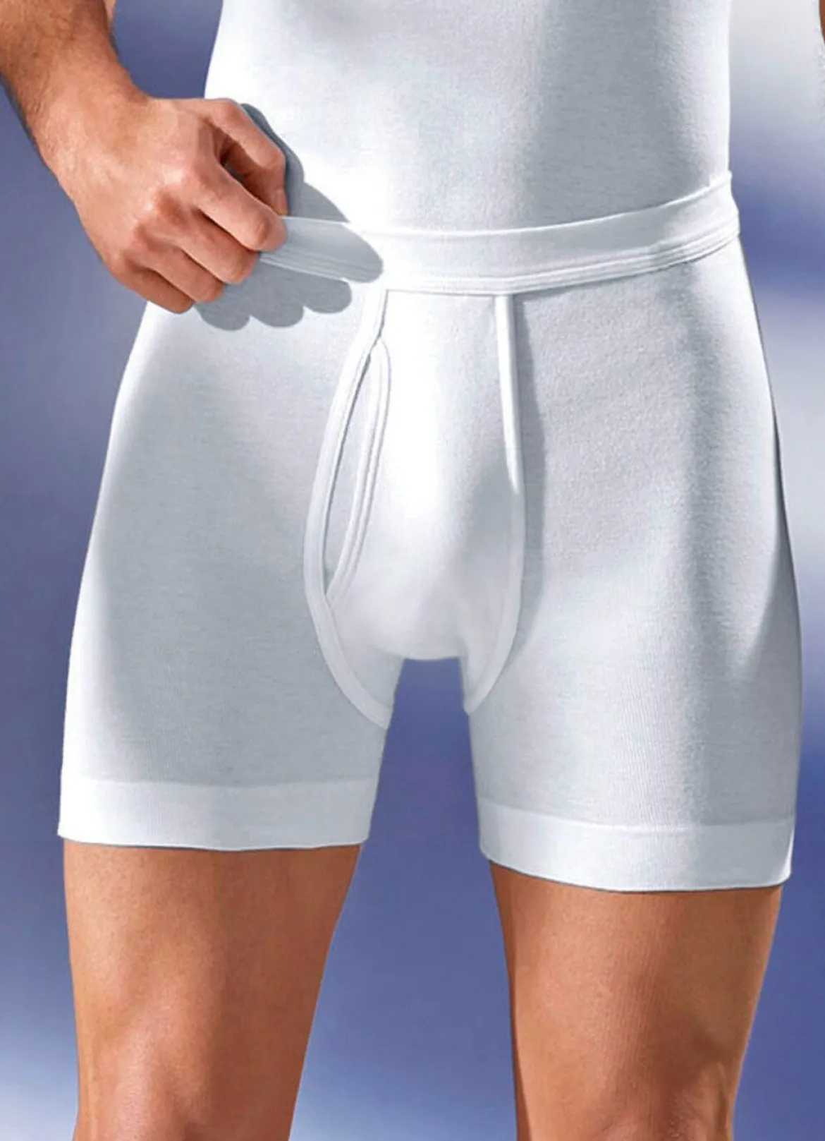Schiesser Unterhose aus Feinripp mit Eingriff, weiß