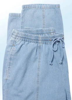 Schlupfjeans mit Gummibund und Kordelzug in 4 Farben