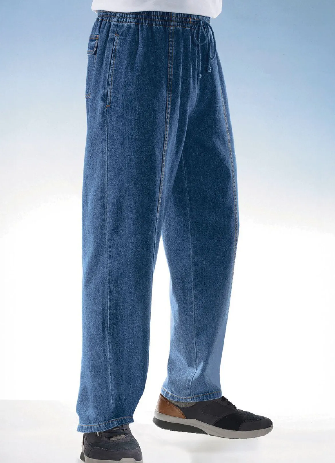 Schlupfjeans mit Gummibund und Kordelzug in 4 Farben
