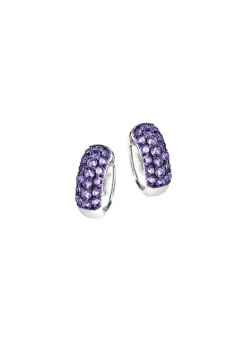 Schöne Klappcreolen mit echt Amethyst