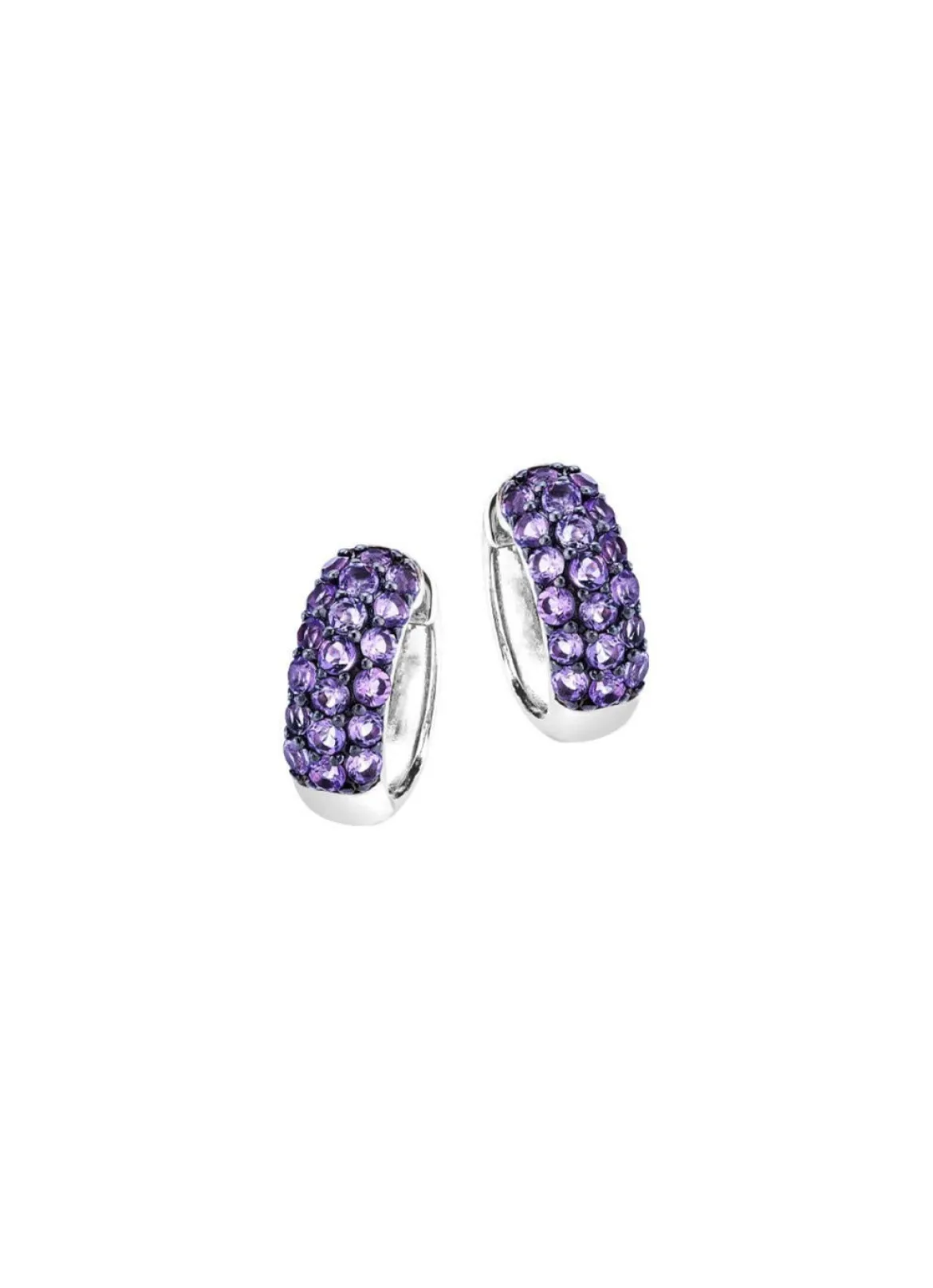 Schöne Klappcreolen mit echt Amethyst