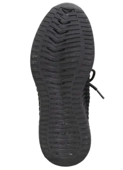 Schnür-Sneaker aus strukturiertem Textilmaterial