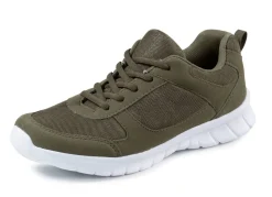 Schnür-Sneaker aus Synthetik und weichem Textilmaterial