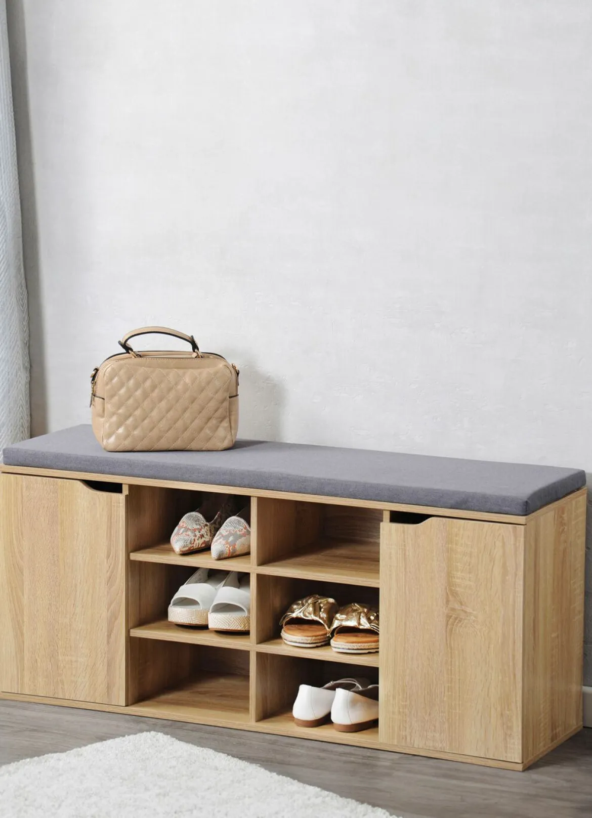 Schuhbank mit Sitzkissen