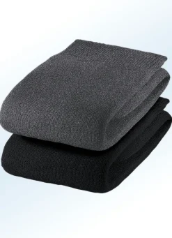 Sechserpack Socken mit druckfreiem Softrand, uni und meliert