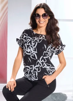 Shirt mit allover dessiniertem Chiffon