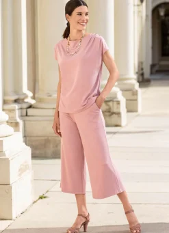 Shirt mit Falten- und Knopfzier