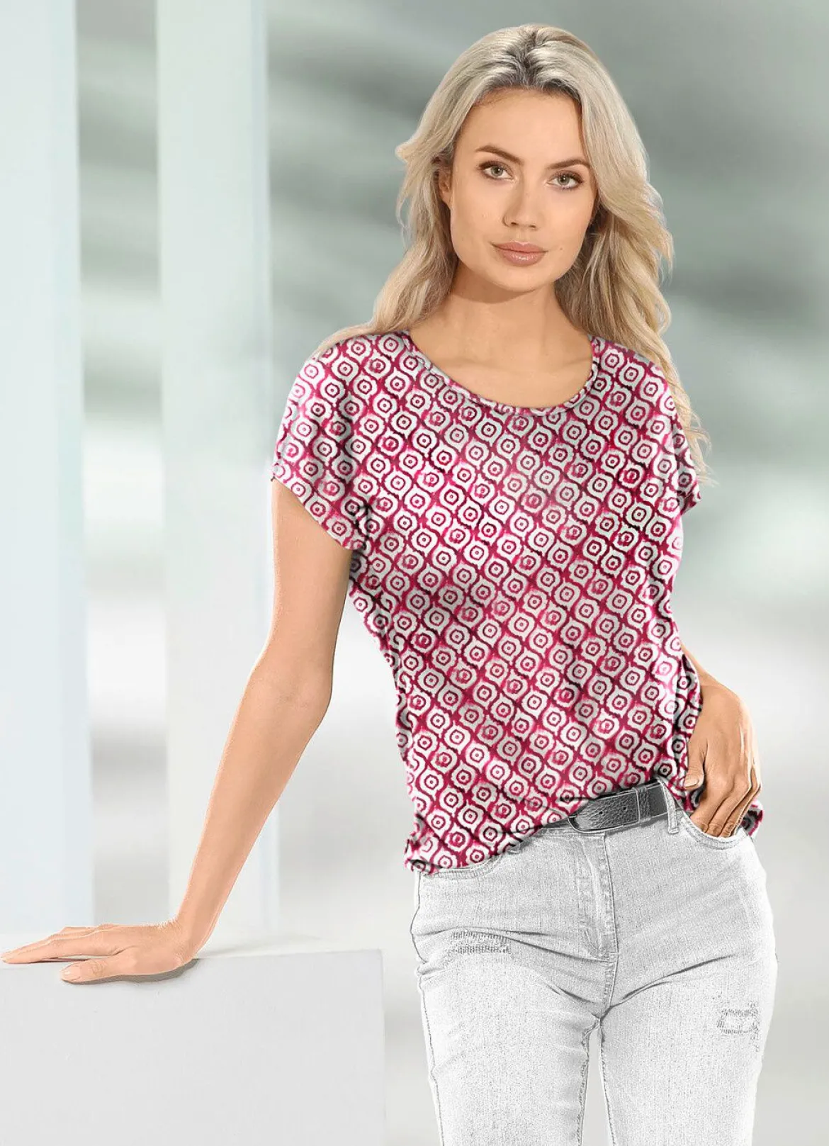 Shirt mit farbbrillantem Inkjet-Druck in 2 Farben