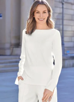 Shirt mit geschlitzten langen Ärmeln in 2 Farben