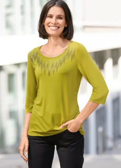 Shirt mit Plättchenzier in 2 Farben