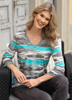 Shirt mit silberfarbenen Zierplättchen