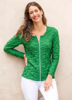 Shirtjacke mit durchgehendem Reißverschluss