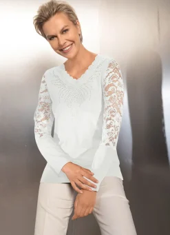 Shirt-Tunika mit edler Spitze