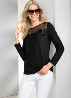 Shirt-Tunika mit Mesh-Einsatz