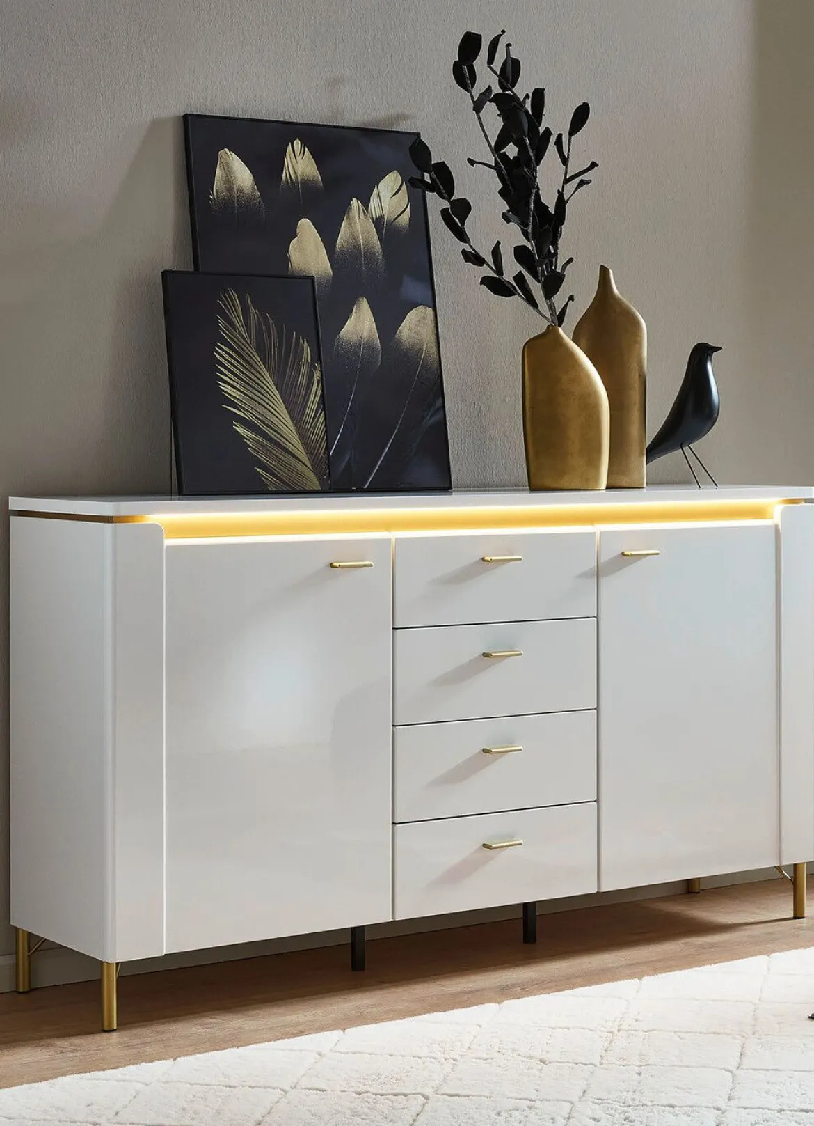 Sideboard mit LED-Beleuchtung und Softclose