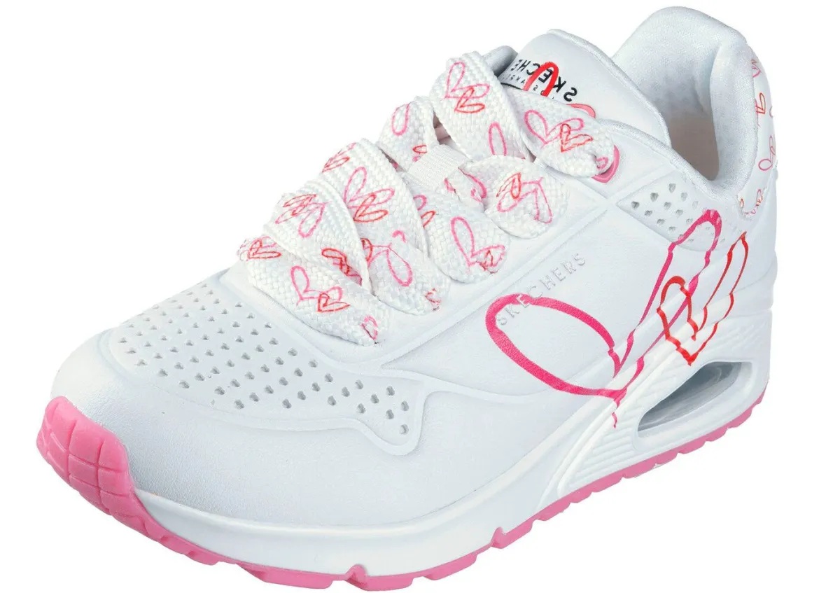 SKECHERS Schnür-Sneaker mit niedlichen Herzchen bedruckt
