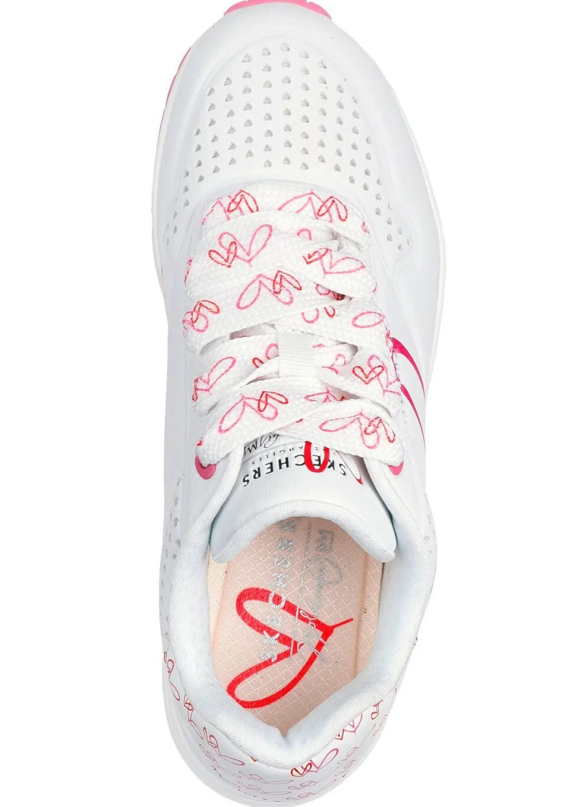 SKECHERS Schnür-Sneaker mit niedlichen Herzchen bedruckt