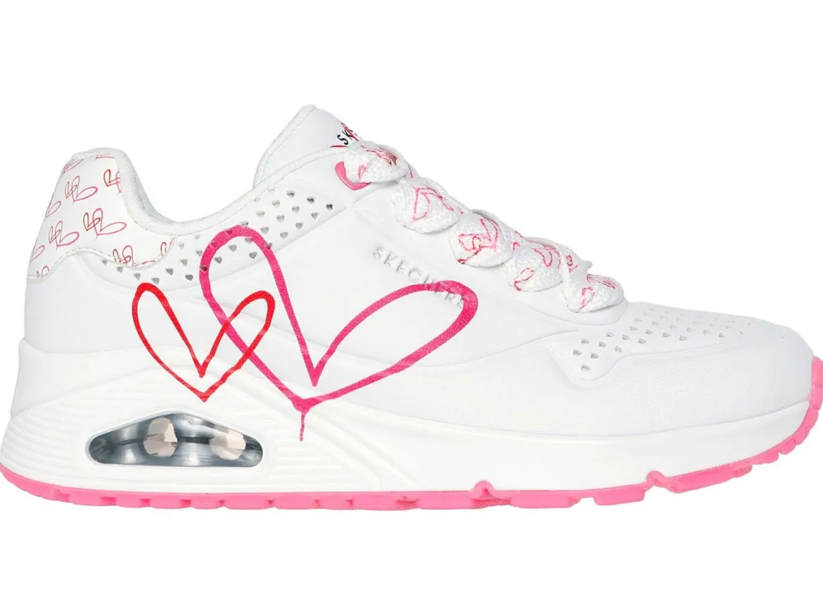 SKECHERS Schnür-Sneaker mit niedlichen Herzchen bedruckt