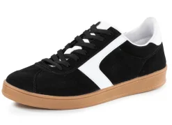 Sneaker aus Veloursleder mit Nappa-Besätzen und gepolstertem Schaftrand