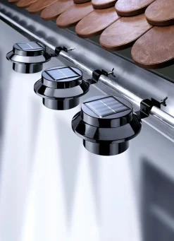 Solar-Dachrinnenleuchte, 3er-Set