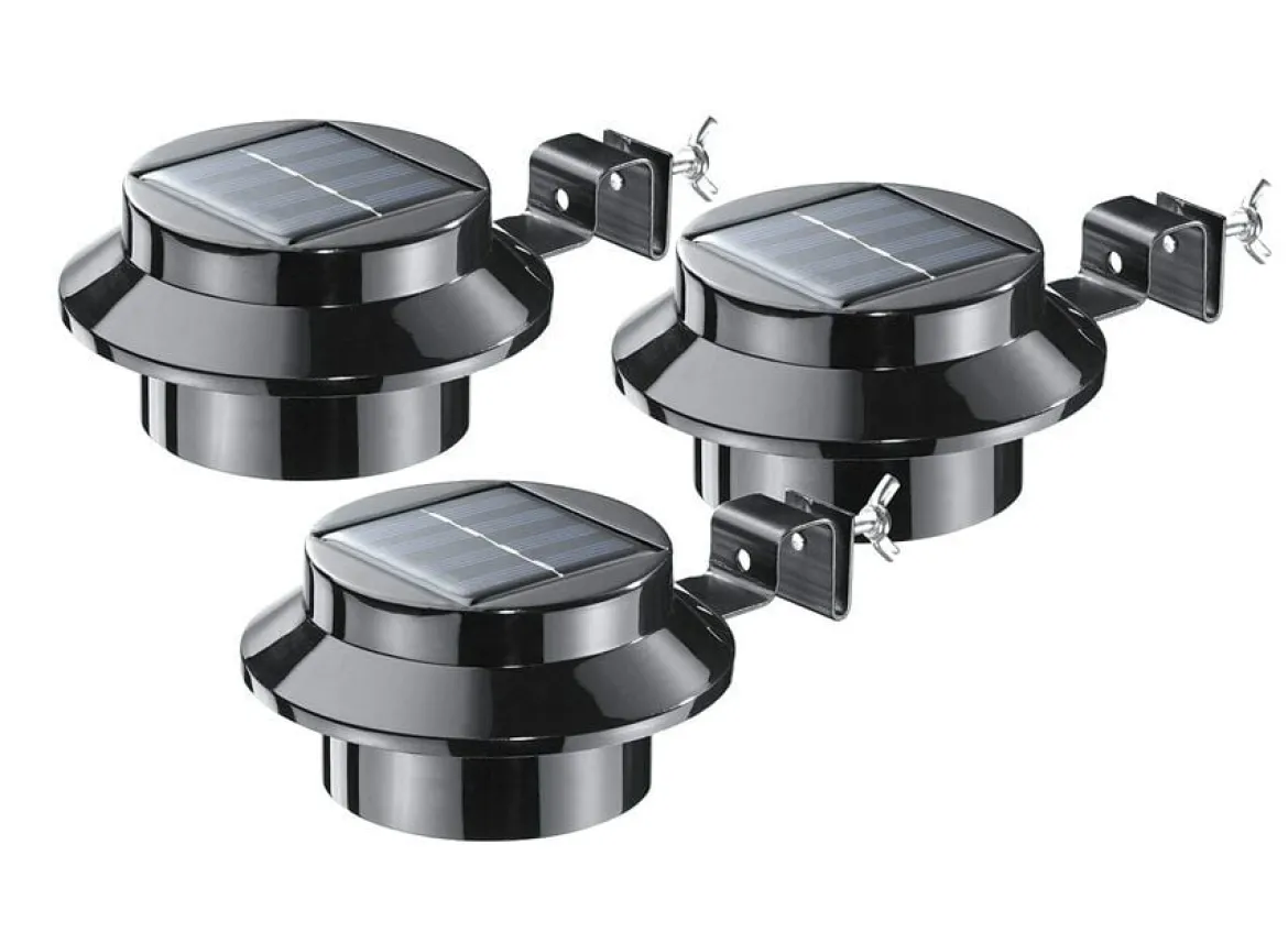 Solar-Dachrinnenleuchte, 3er-Set