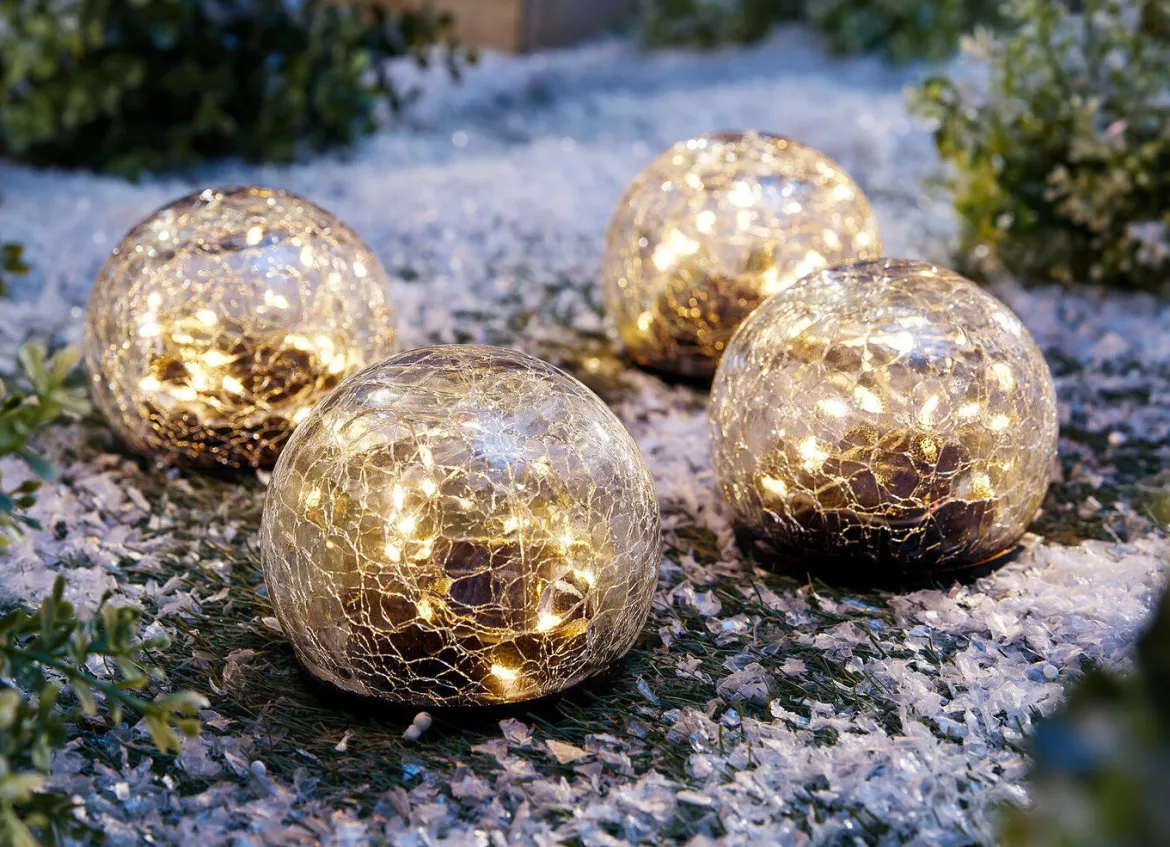 Solar-LED-Kugeln, 4er-Set