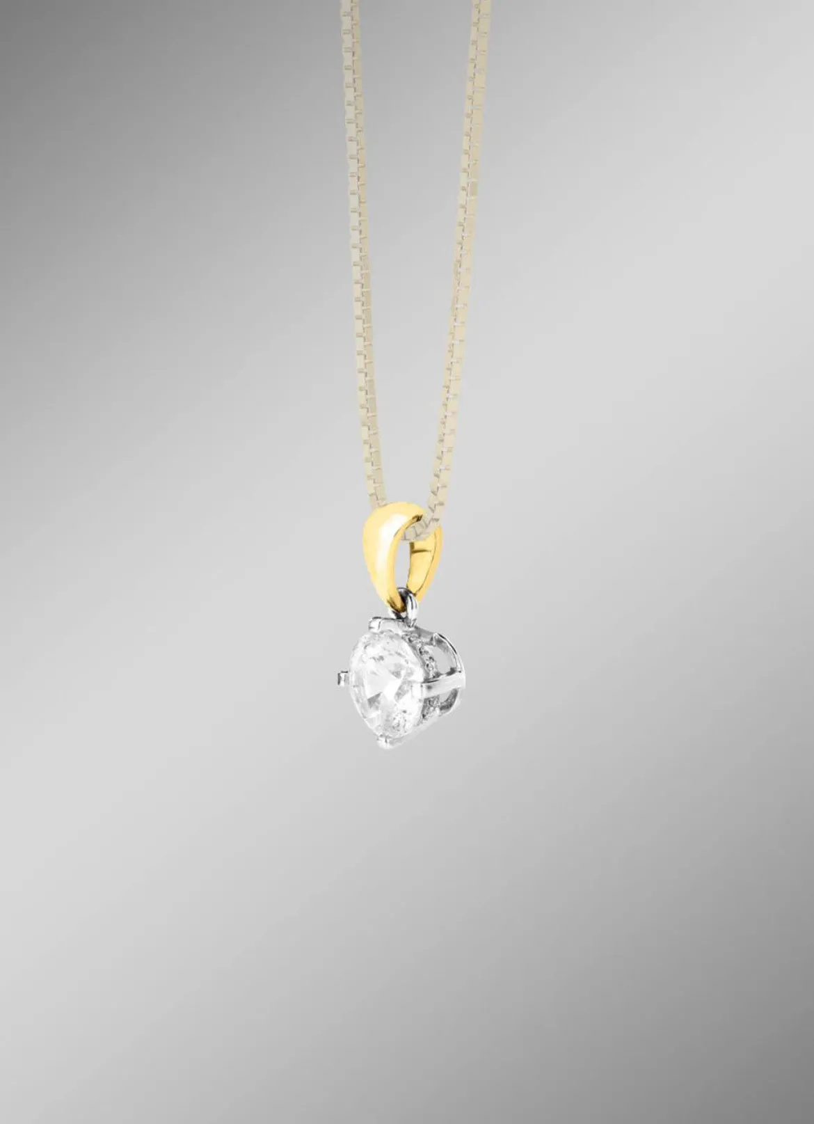 Solitär-Anhänger in Bicolor mit Brillant