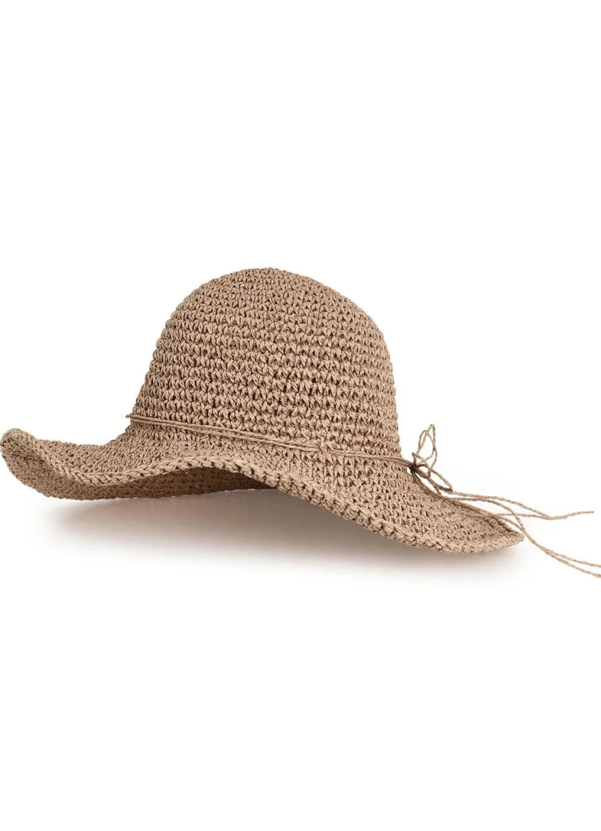 Sommerlicher Damen-Hut aus Papierstroh mit Zierkordel
