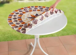 Spann-Tischdecke mit mediterranem Dessin