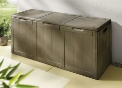 Spritzwasserbeständige Aufbewahrungsboxen in Holzoptik