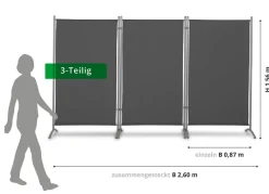 Standfeste Stellwand, 3-teilig