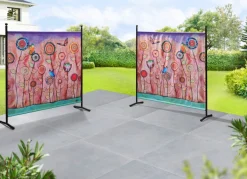 Stellwand mit originellem Blumenmotiv