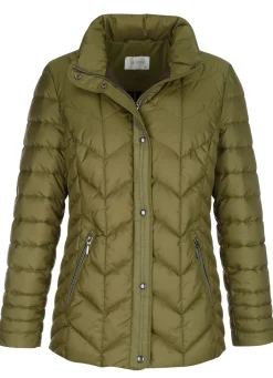 Steppjacke mit Reißverschluss unter der Druckerleiste