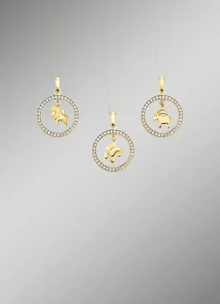 Sternzeichen-Anhänger aus Gold mit Zirkonia