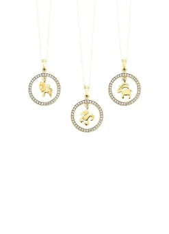 Sternzeichen-Anhänger aus Gold mit Zirkonia