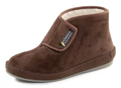 Stiefelette aus Veloursmaterial mit Klettverschluss
