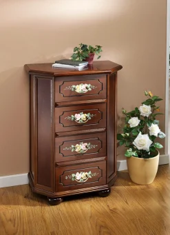 Stilvolle Kommode mit handbemalter Blumendekoration
