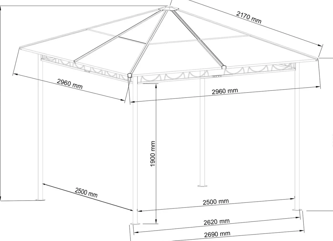 Stilvoller Hardtop-Pavillon
